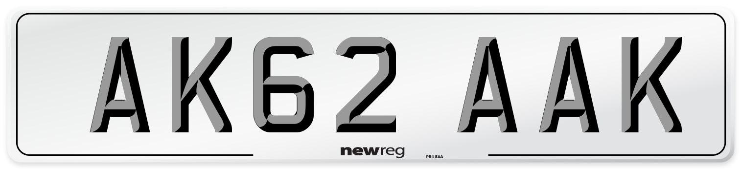 AK62 AAK Number Plate from New Reg
